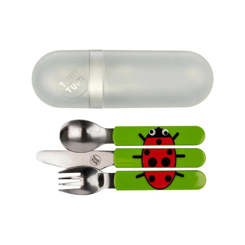 Tum Tum Travel Cutlery Set With Case - Ladybird 1