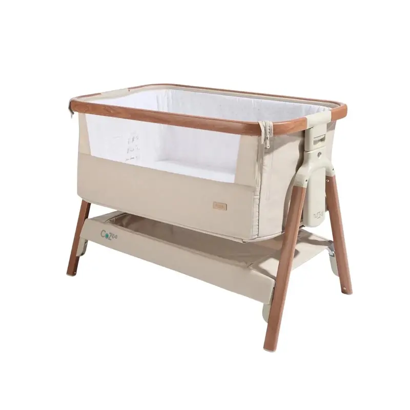 Tutti Bambini Cozee Bedside Crib - Scandinavian Walnut/Ecru 1