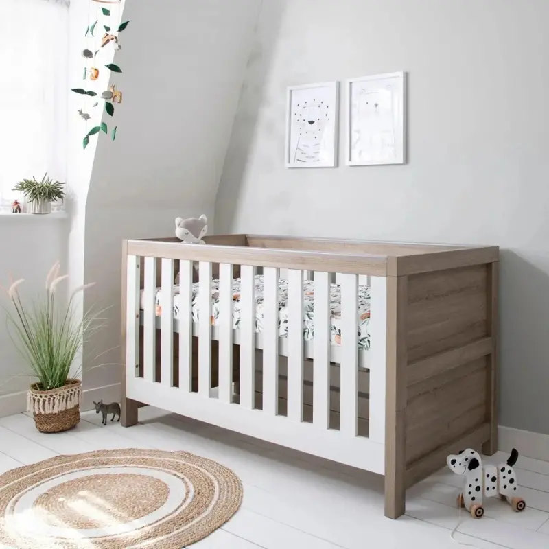 Tutti Bambini Modena 3-In-1 Cot Bed - White/Oak 1