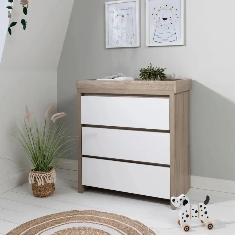 Tutti Bambini Modena Changing Unit - White/Oak 1