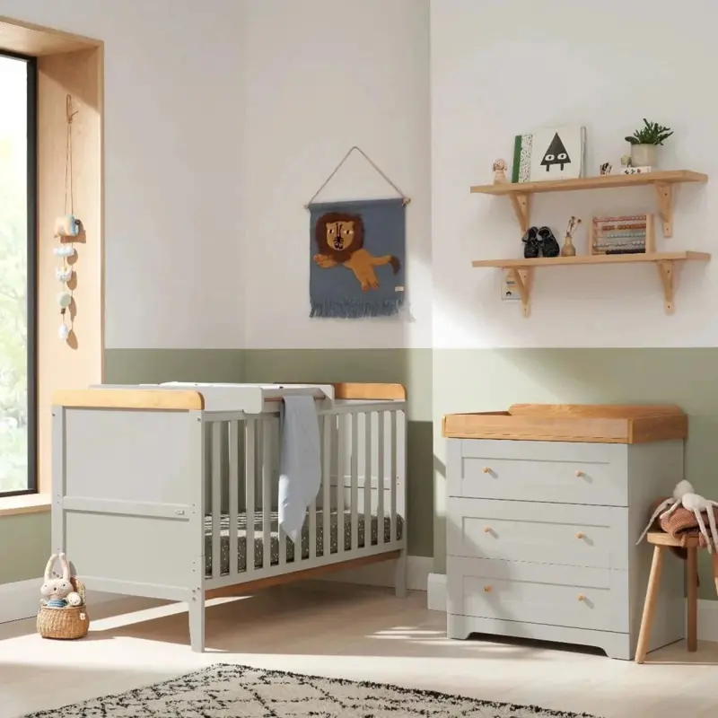 Tutti Bambini Rio 2 Pcs Room Set - Dove Grey/Honey Oak 1