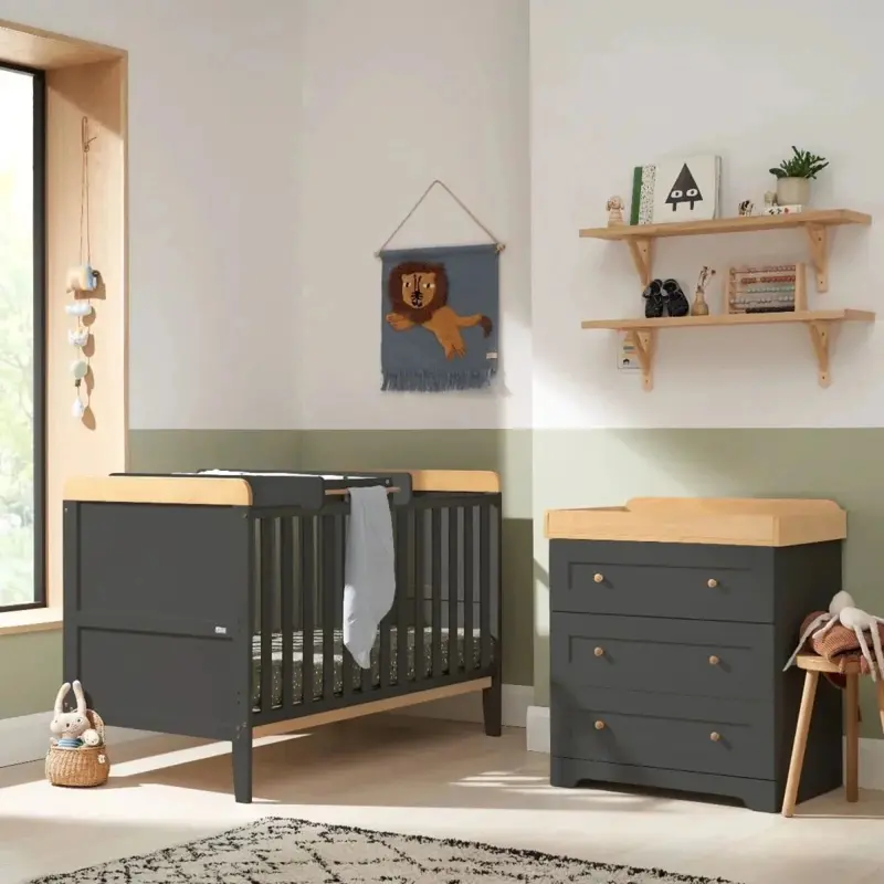 Tutti Bambini Rio 2 Pcs Room Set - Slate/Honey Oak 1