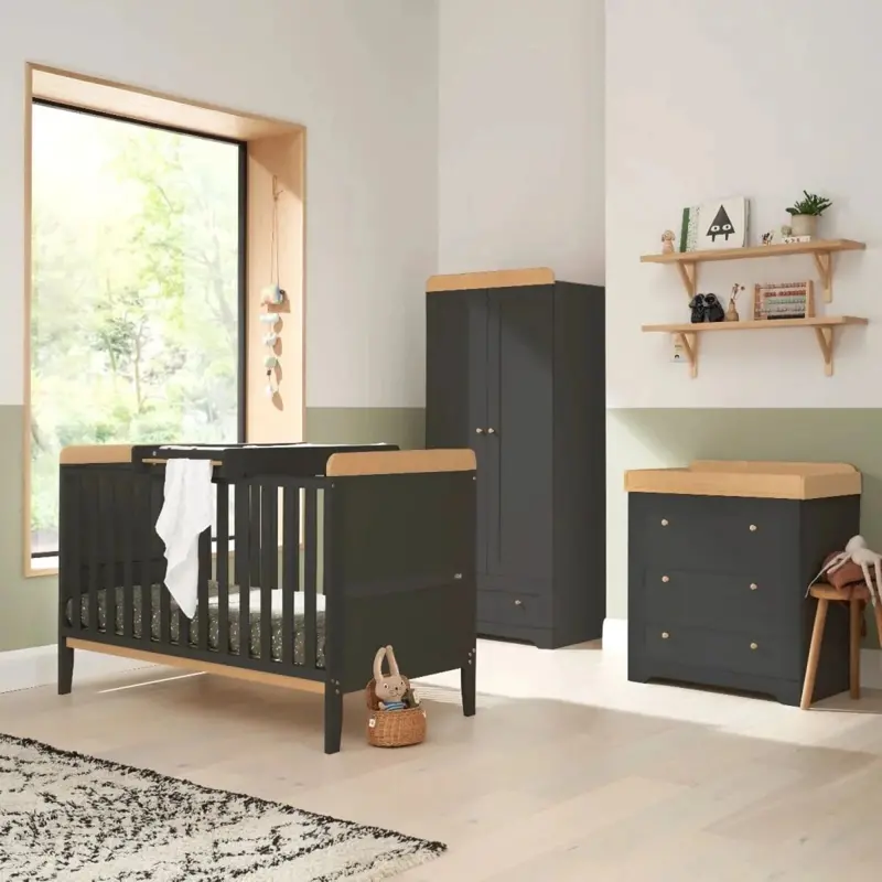 Tutti Bambini Rio 3 Pcs Room Set - Dove Grey/Honey Oak 1