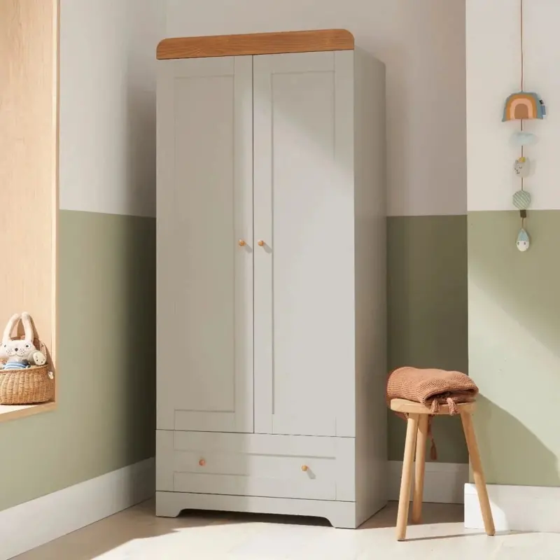Tutti Bambini Rio Wardrobe - Dove Grey/Honey Oak 1