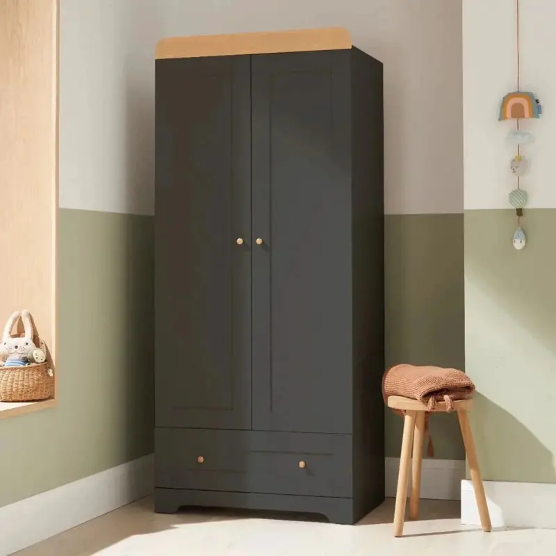 Tutti Bambini Rio Wardrobe - Slate/Honey Oak 1