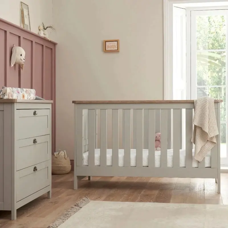 Tutti Bambini Verona 2 Pcs Room Set - Dove Grey/Oak 1