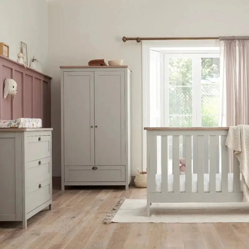 Tutti Bambini Verona 3 Pcs Room Set - Dove Grey/Oak 1