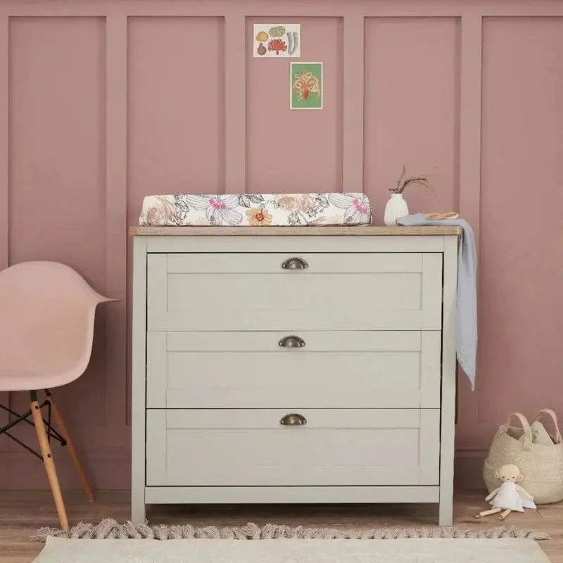 Tutti Bambini Verona Chest Changer - Dove Grey/Oak 1