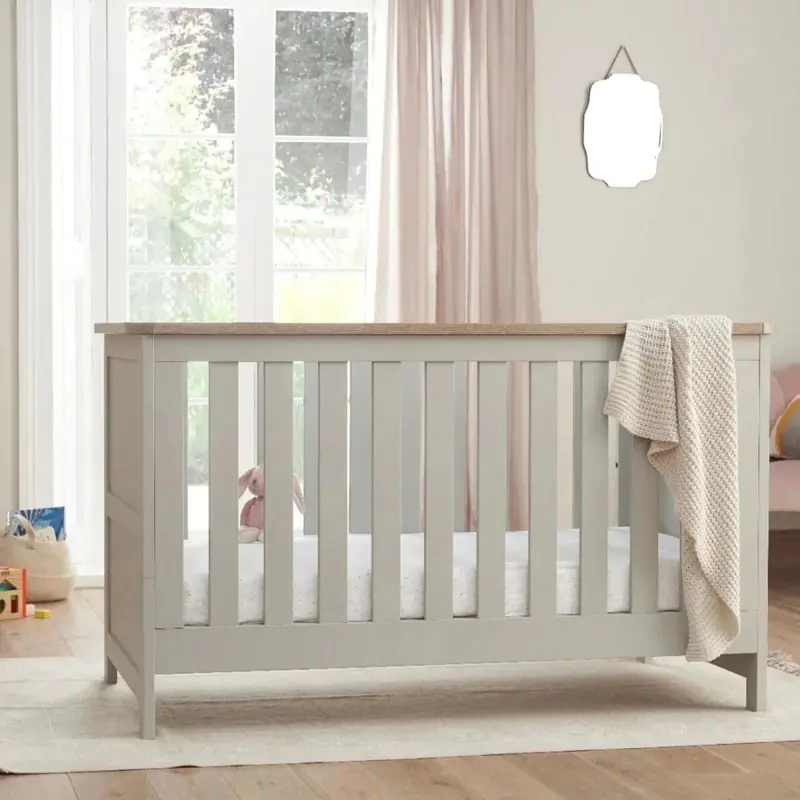 Tutti Bambini Verona Cot Bed - Dove Grey/Oak 1