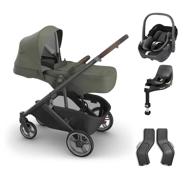 Uppababy Cruz V3 Maxi-Cosi Bundle + Infant Cover In Evelyn 2