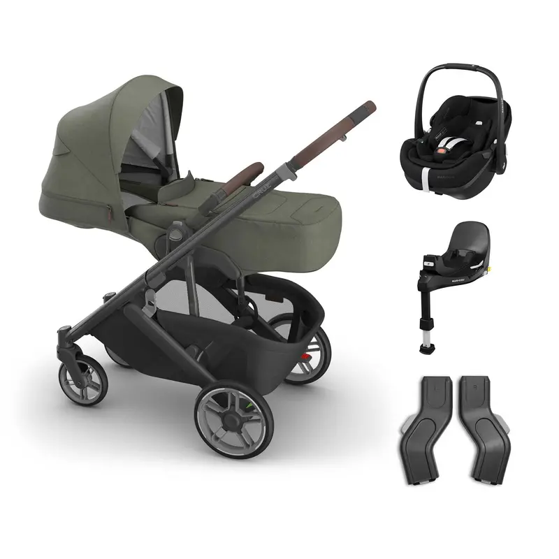 Uppababy Cruz V3 Maxi-Cosi Bundle + Infant Cover In Evelyn 3