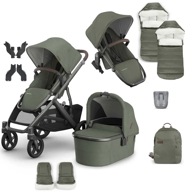 Uppababy Vista V3 Duo Complete Bundle In Evelyn 1