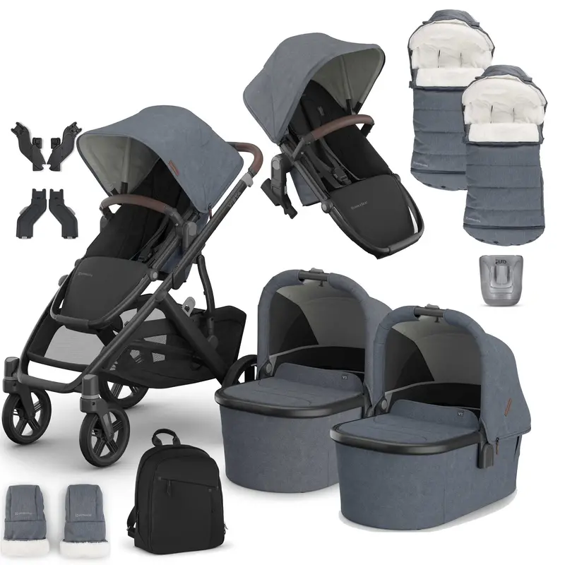Uppababy Vista V3 Twin Complete Bundle In Julian 1