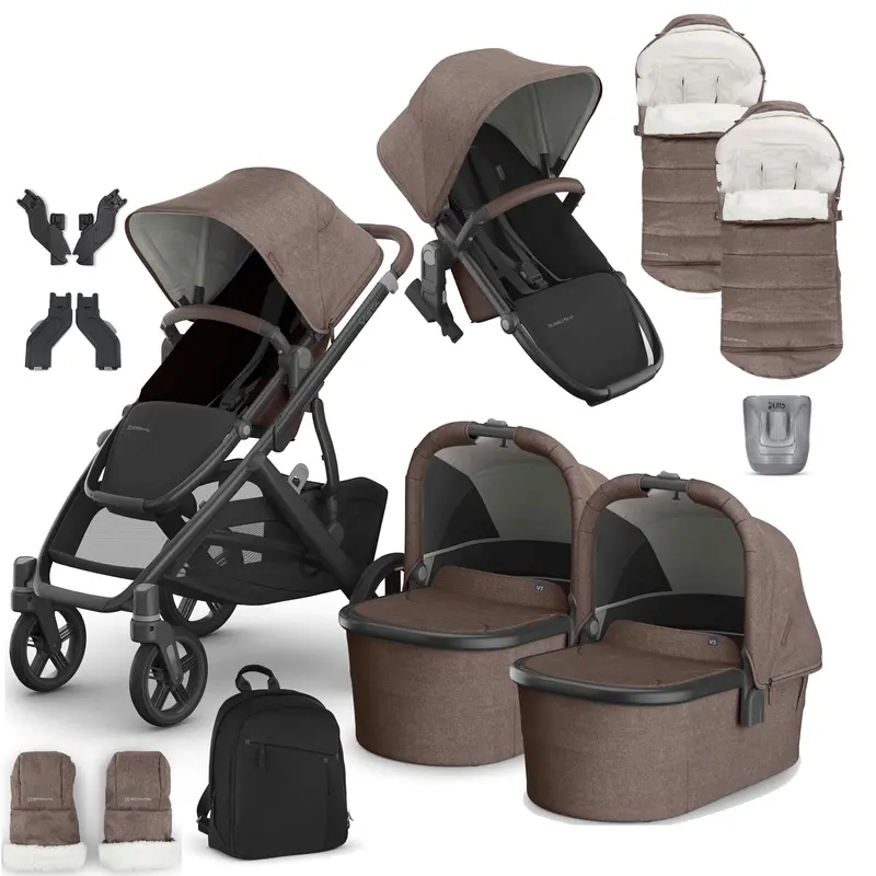 Uppababy Vista V3 Twin Complete Bundle In Owen 1