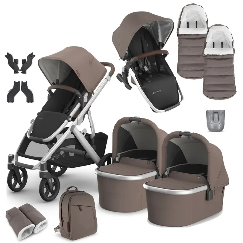Uppababy Vista V3 Twin Complete Bundle In Theo 1