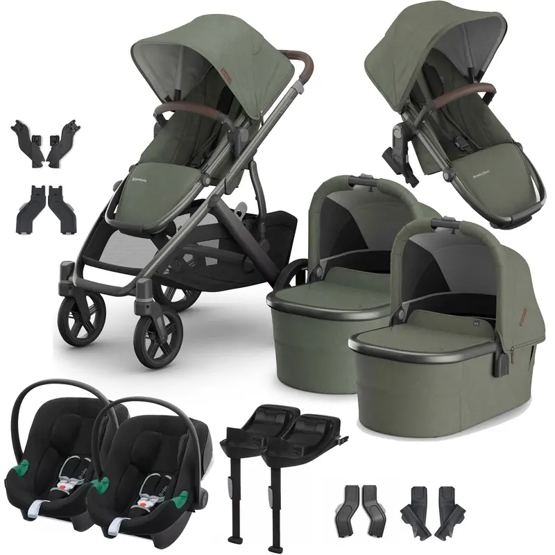 Uppababy Vista V3 Twin Cybex Travel System In Evelyn 1