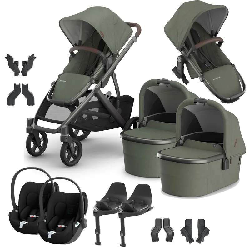 Uppababy Vista V3 Twin Cybex Travel System In Evelyn 3