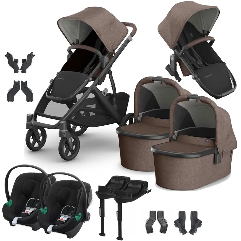 Uppababy Vista V3 Twin Cybex Travel System In Owen 1