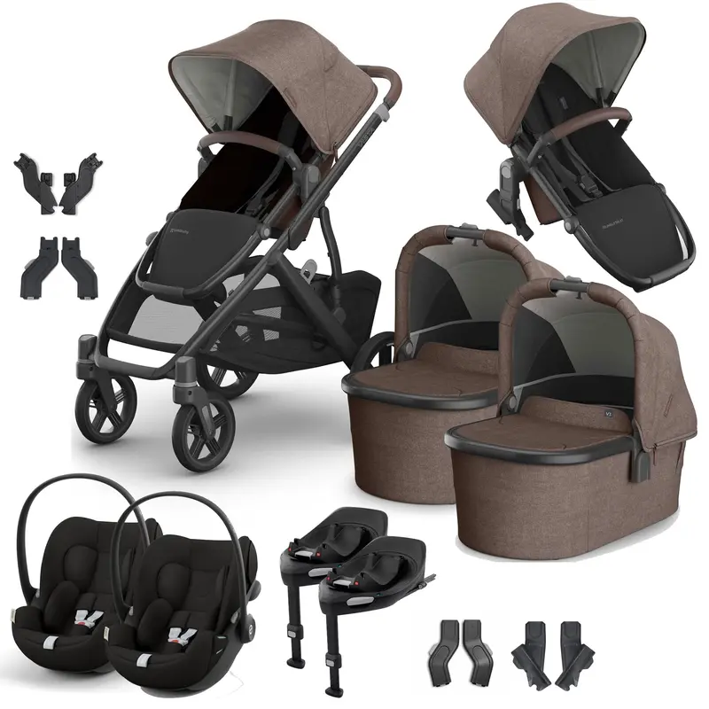 Uppababy Vista V3 Twin Cybex Travel System In Owen 2