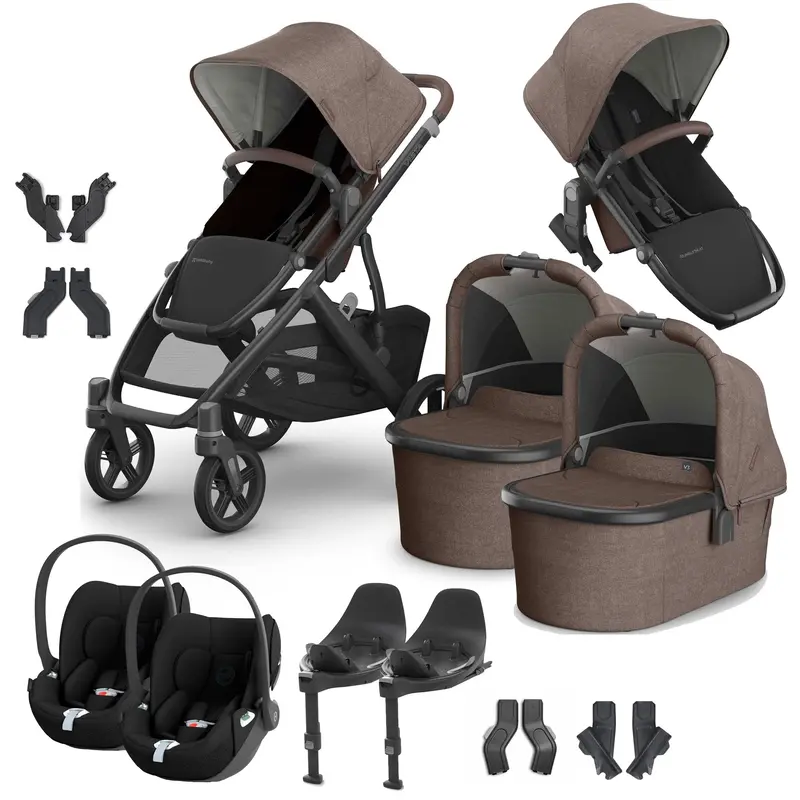 Uppababy Vista V3 Twin Cybex Travel System In Owen 3