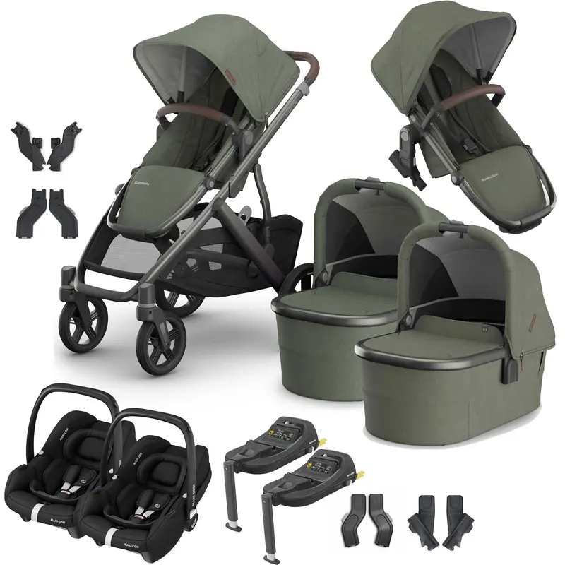 Uppababy Vista V3 Twin Maxi-Cosi Travel System In Evelyn 1