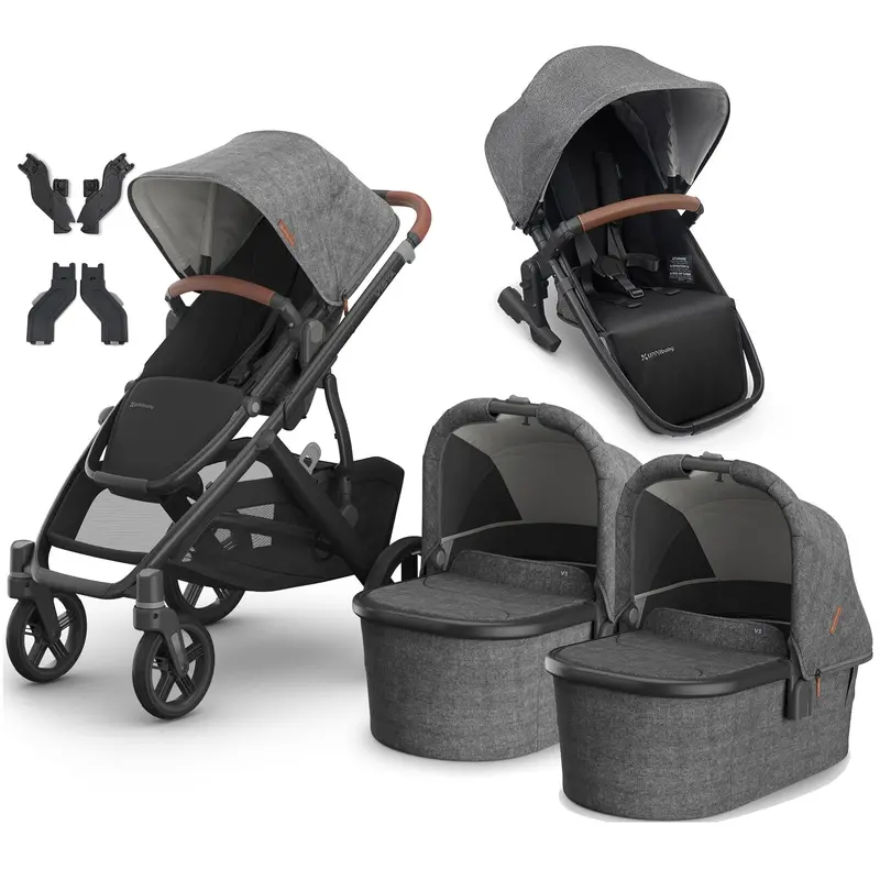 Uppababy Vista V3 Twin Pram In Greyson 1