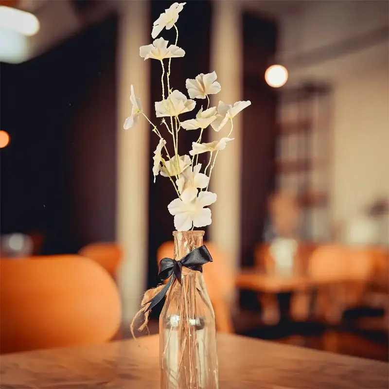Vara Con Flores Artificiales, Color Beige 2
