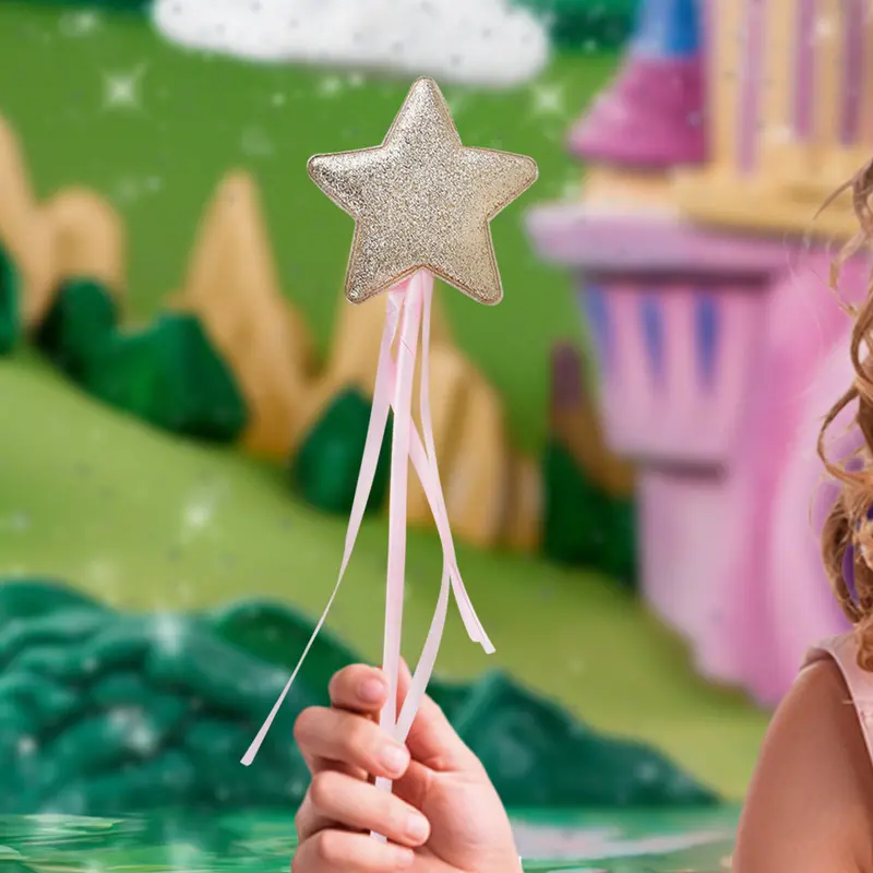 Varita De Princesa, Forma De Estrella, Color Dorado 1