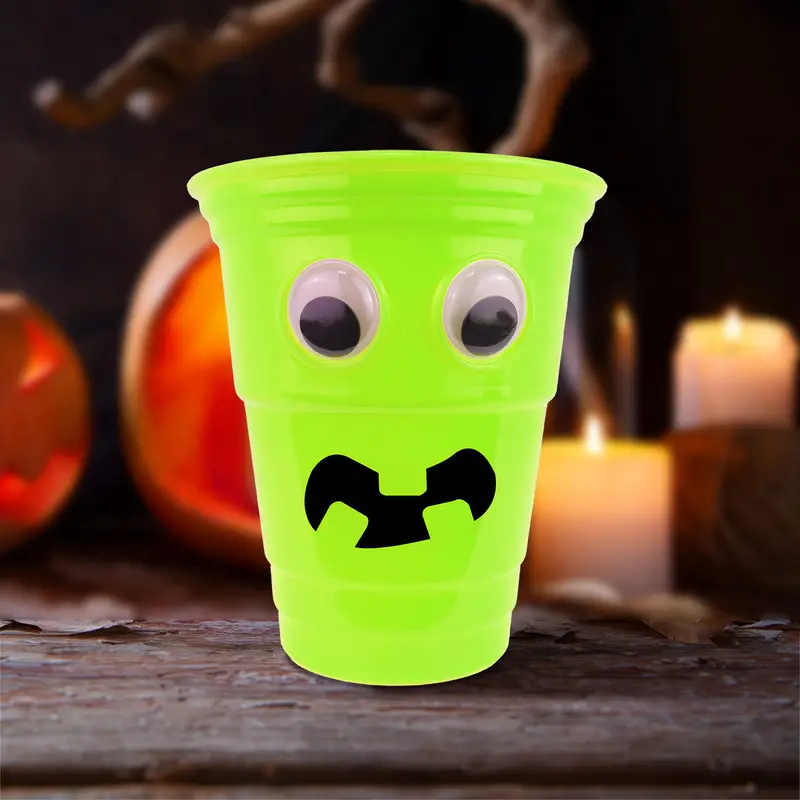 Vaso Color Verde Con Diseño De Halloween 1