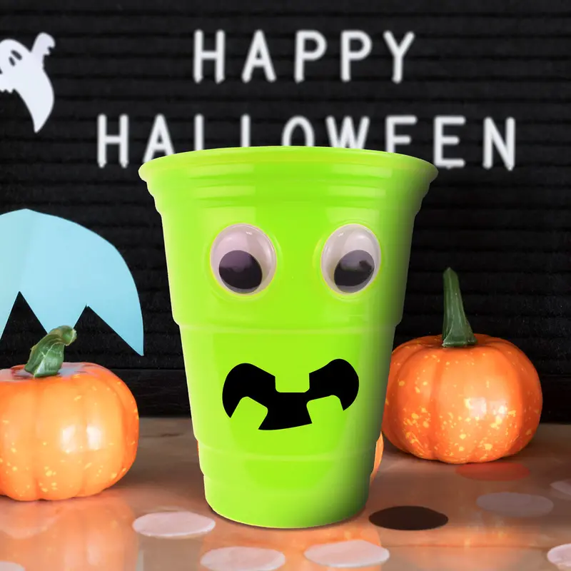 Vaso Color Verde Con Diseño De Halloween 2