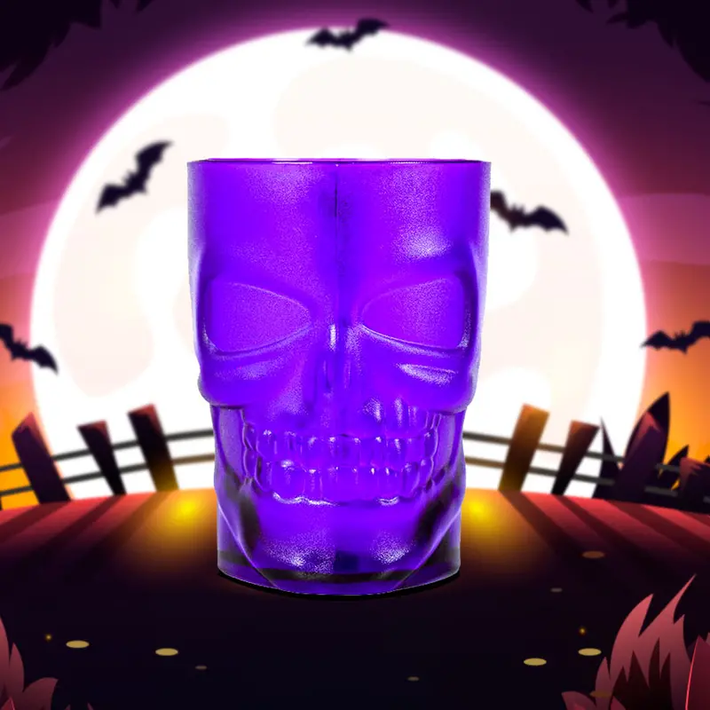 Vaso Con Diseño De Calavera Para Halloween, Color Morado 1