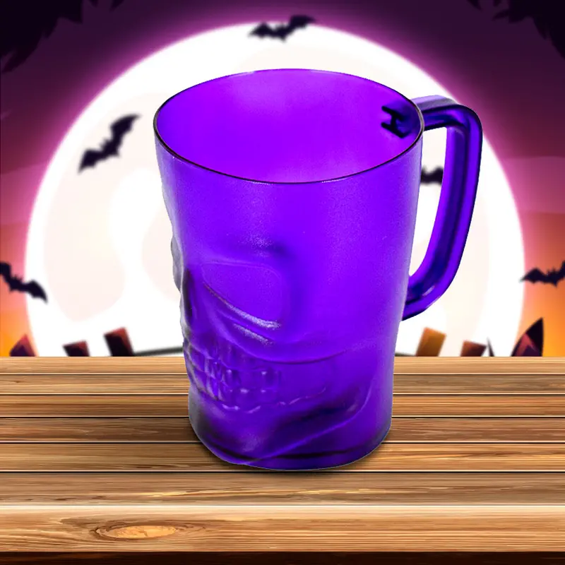 Vaso Con Diseño De Calavera Para Halloween, Color Morado 2