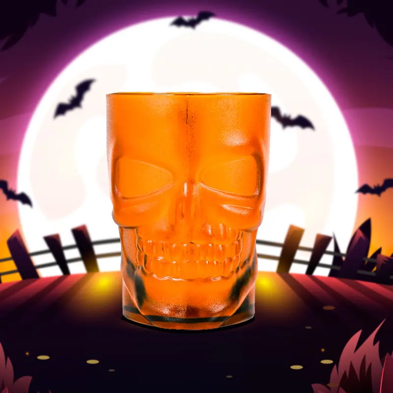 Vaso Con Diseño De Calavera Para Halloween, Color Naranja 1