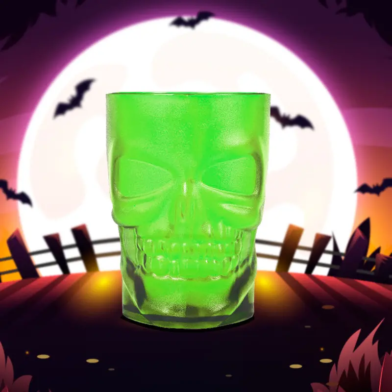 Vaso Con Diseño De Calavera Para Halloween, Color Verde 1