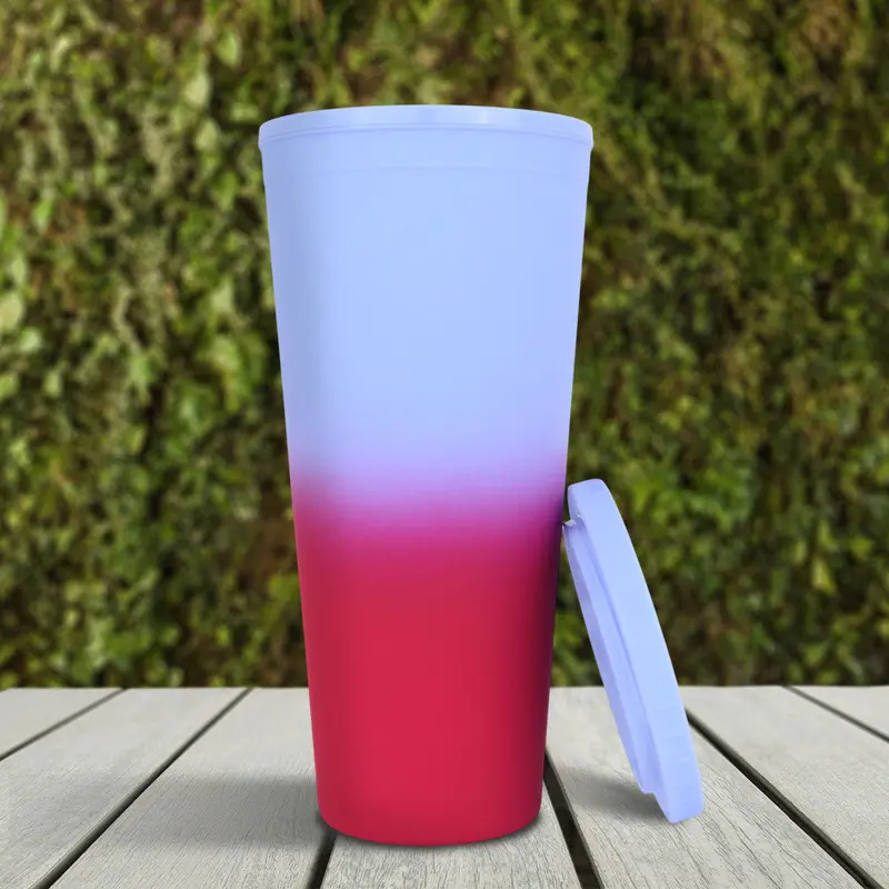 Vaso Con Popote, Color Lila, 650Ml 2