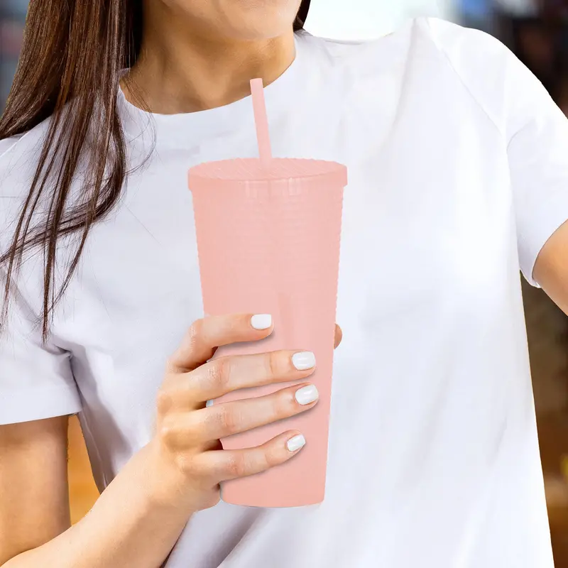 Vaso Con Textura Color Durazno, 1100Ml 2