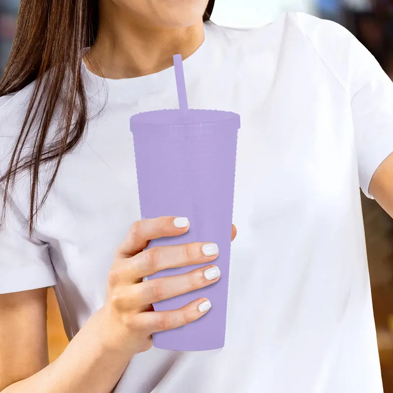 Vaso Con Textura Color Lila, 1100Ml 2