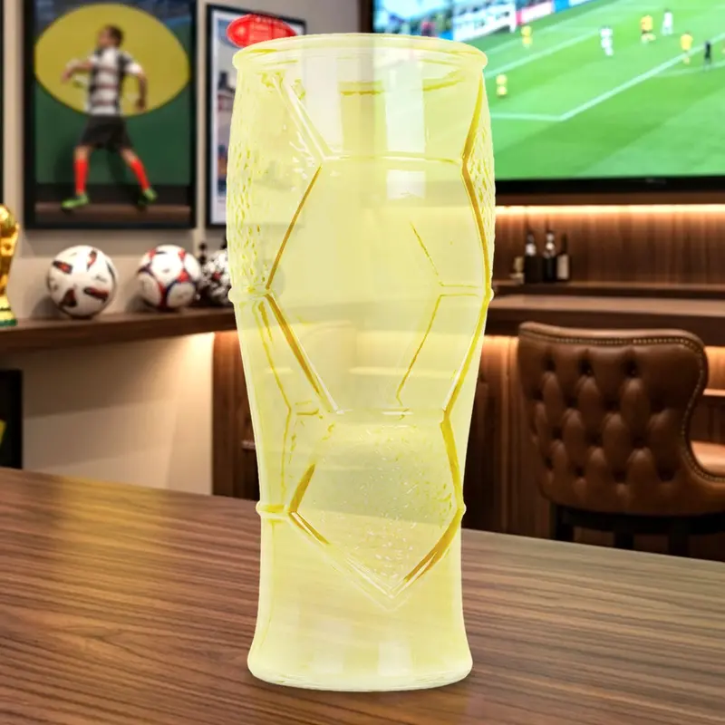 Vaso De Cristal Mundialero, Color Amarillo 1