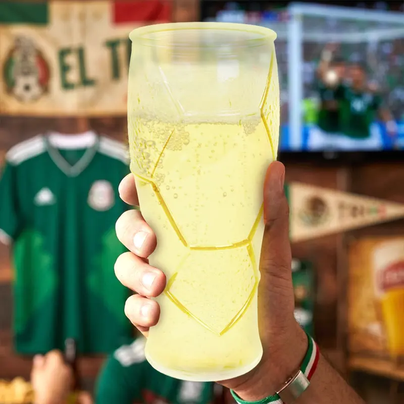Vaso De Cristal Mundialero, Color Amarillo 2