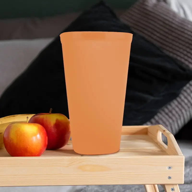 Vaso De Plástico Color Naranja, 500Ml 1