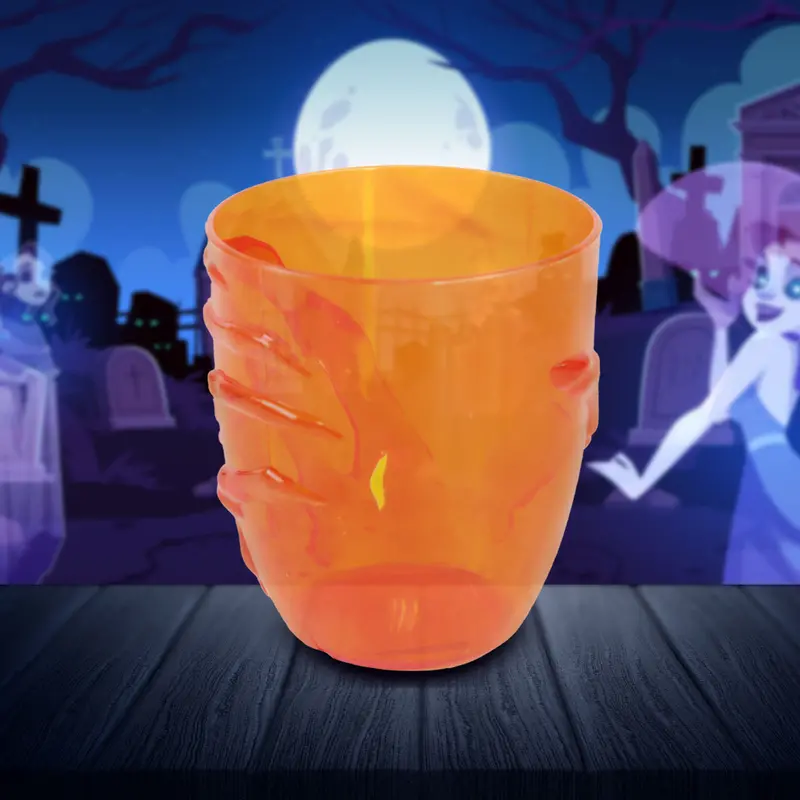 Vaso De Plástico Color Naranja Con Diseño De Agarre Fantasmal 2