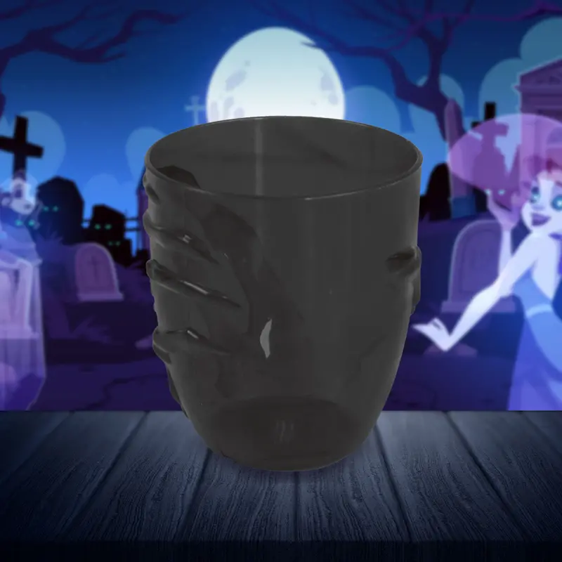 Vaso De Plástico Color Negro Con Diseño De Agarre Fantasmal 2