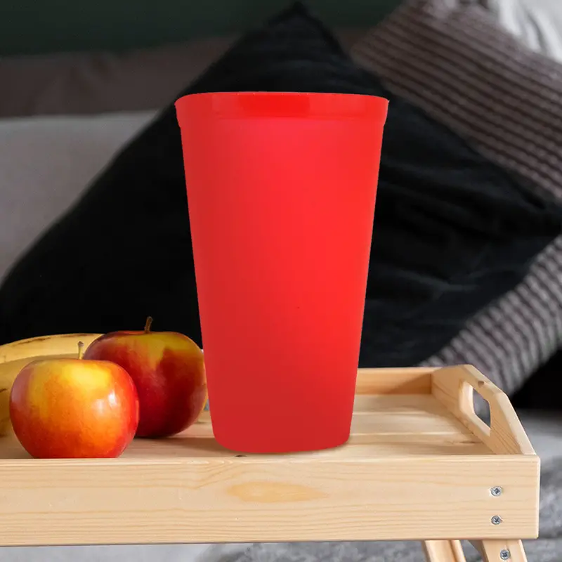 Vaso De Plástico Color Rojo, 500Ml 1