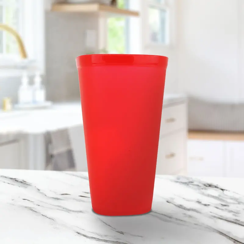 Vaso De Plástico Color Rojo, 500Ml 2