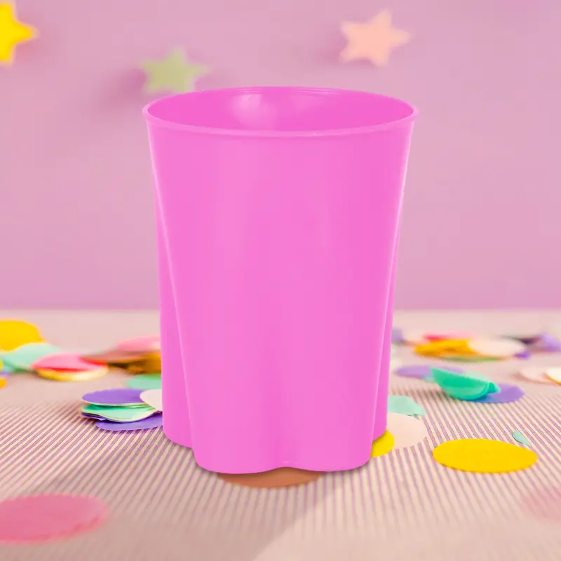 Vaso De Plástico Con Diseño De Mariposa Color Fucsia 2
