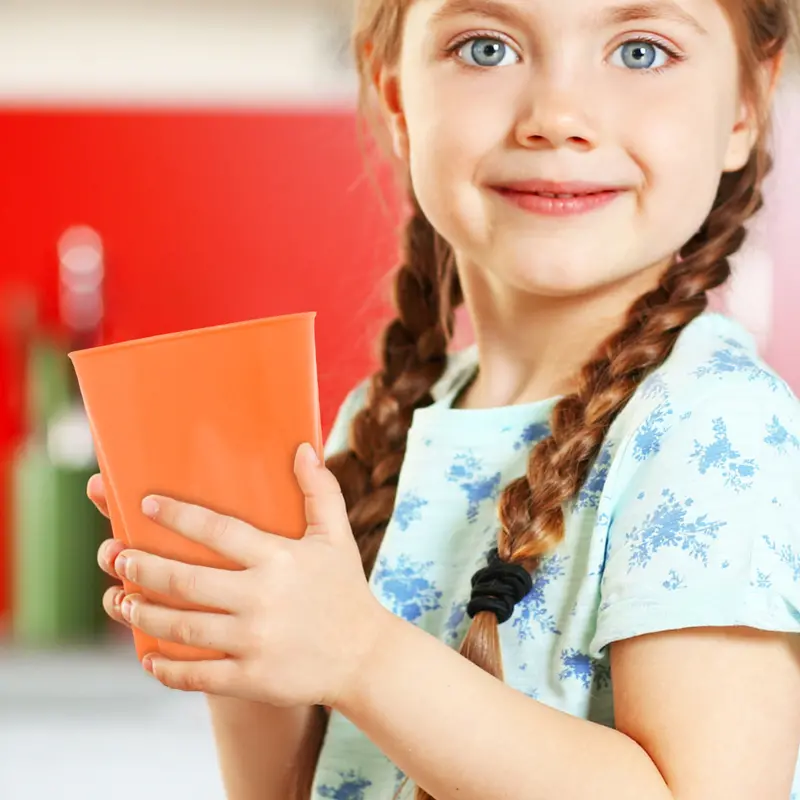 Vaso De Plástico Con Diseño De Mariposa Color Naranja 1