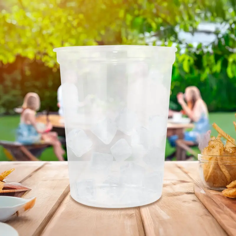 Vaso De Plástico Con Tapa, Transparente, 10 Pzas, 940 Ml 1