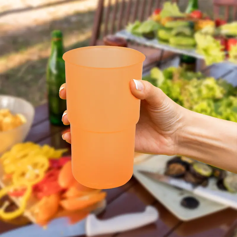 Vaso De Plástico Inkanto Color Naranja, 1000Ml 2