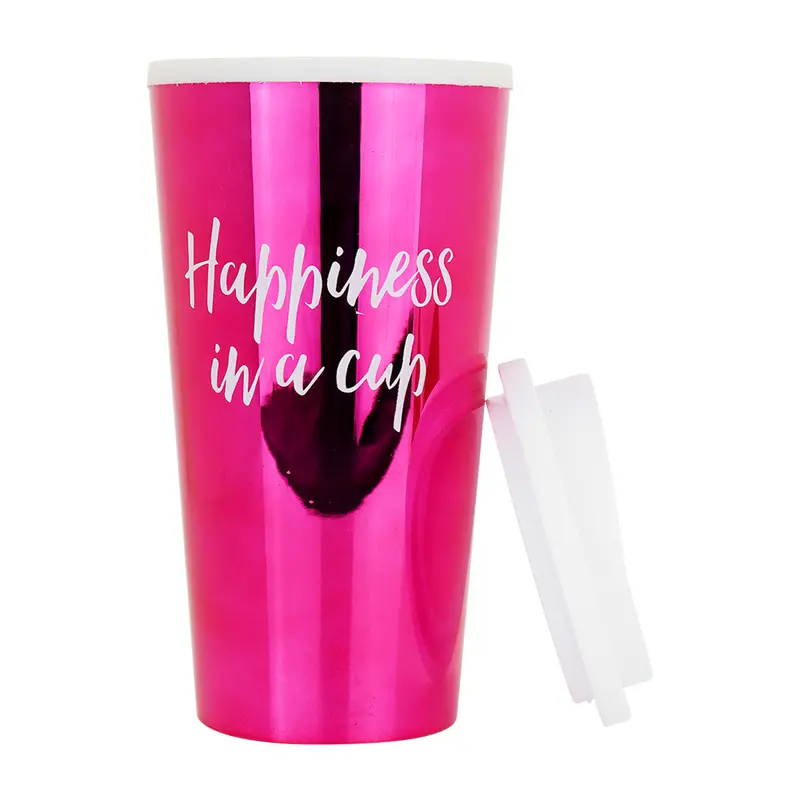 Vaso De Plástico Para Café, Color Fucsia 500Ml 2