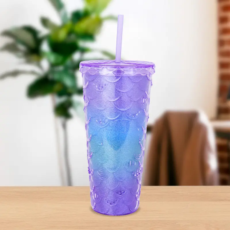 Vaso Decorado Con Popote, 650Ml 1